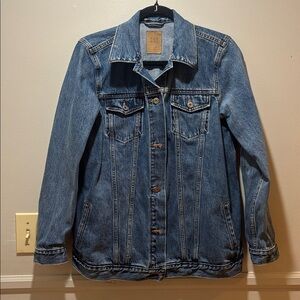 GAP Blue Denim Jacket with Tan Accents